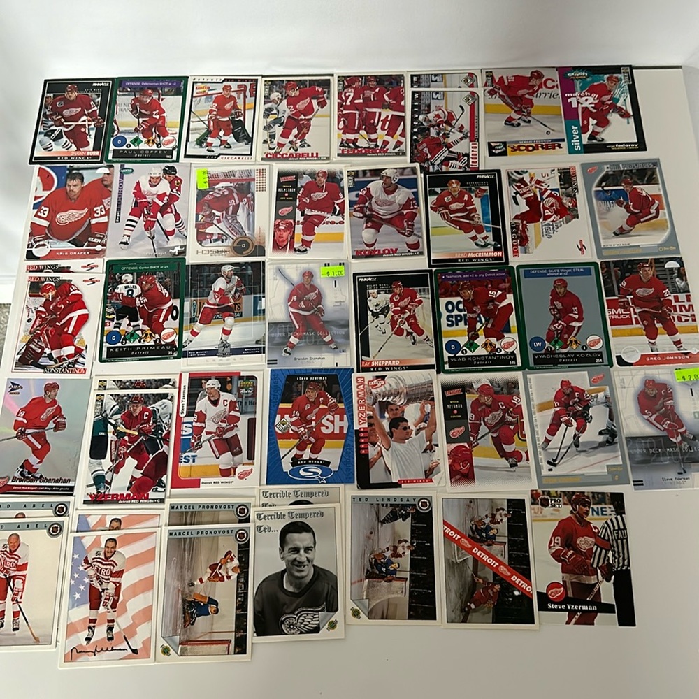 Lot of 46 Vintage Detroit Red Wings Hockey NHL Cards
